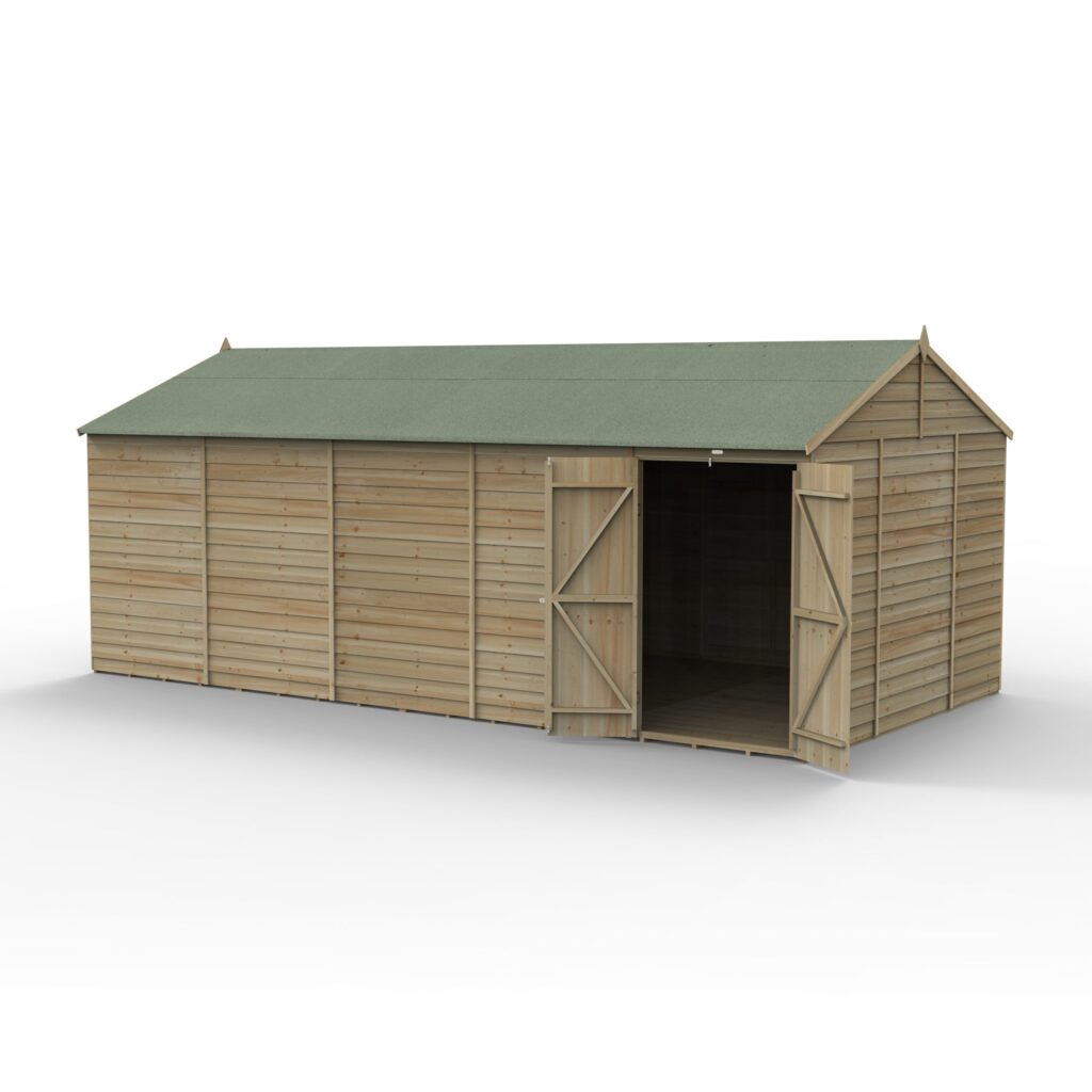 Forest Garden 4LIFE Reverse Apex Shed 20×10 – Double Door – No Windows with Installation 5013053201237 2